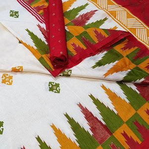 Staring White Colored Festive Wear Foil Printed Silk Saree - Peachmode