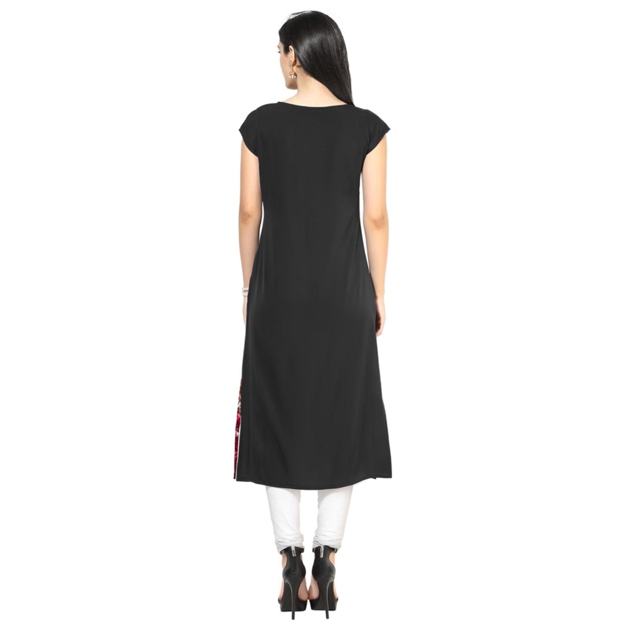Trendy Gray-Yellow Colored Casual Printed Crepe Kurti - Peachmode