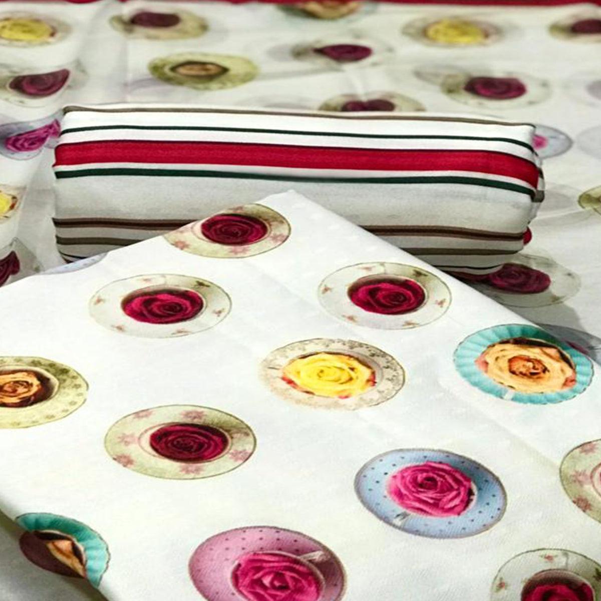 White Casual Wear Floral Printed Pashmina Dress Material - Peachmode