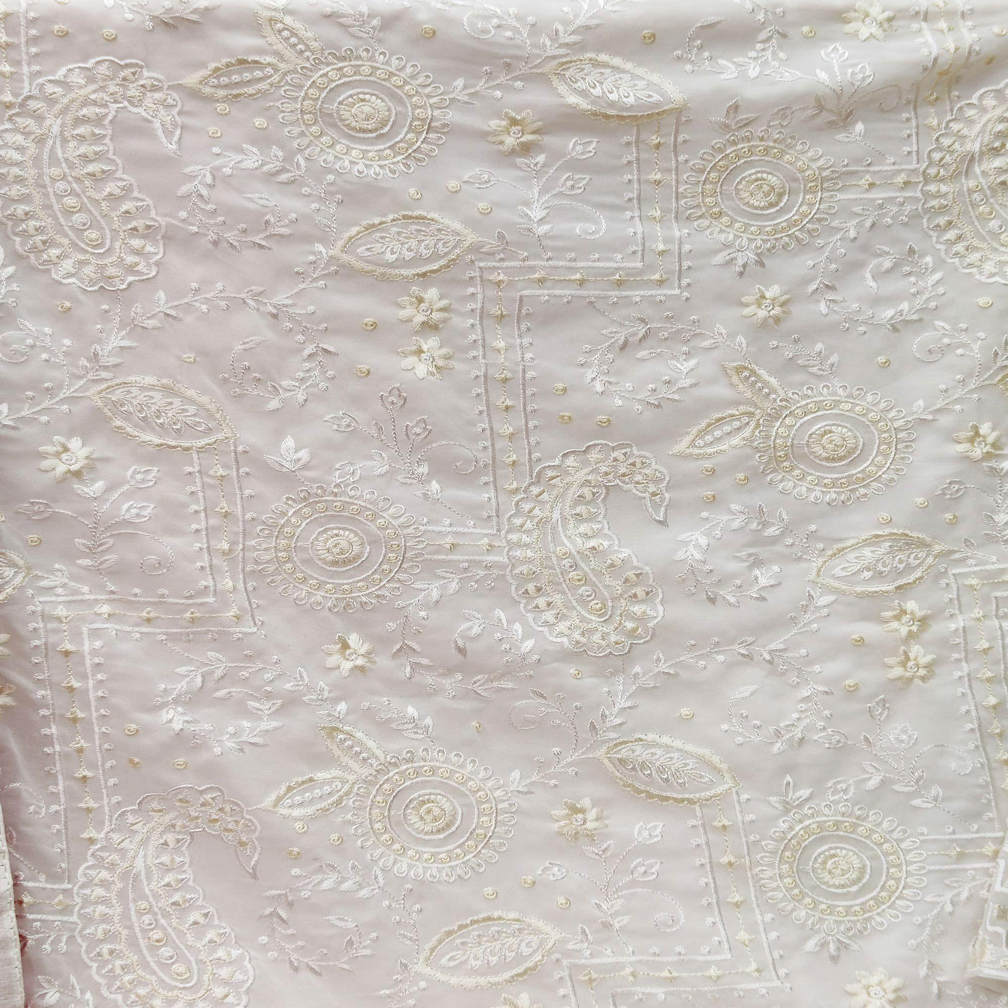 White Partywear Embroidered Heavy Georgette Pakistani Suit - Peachmode