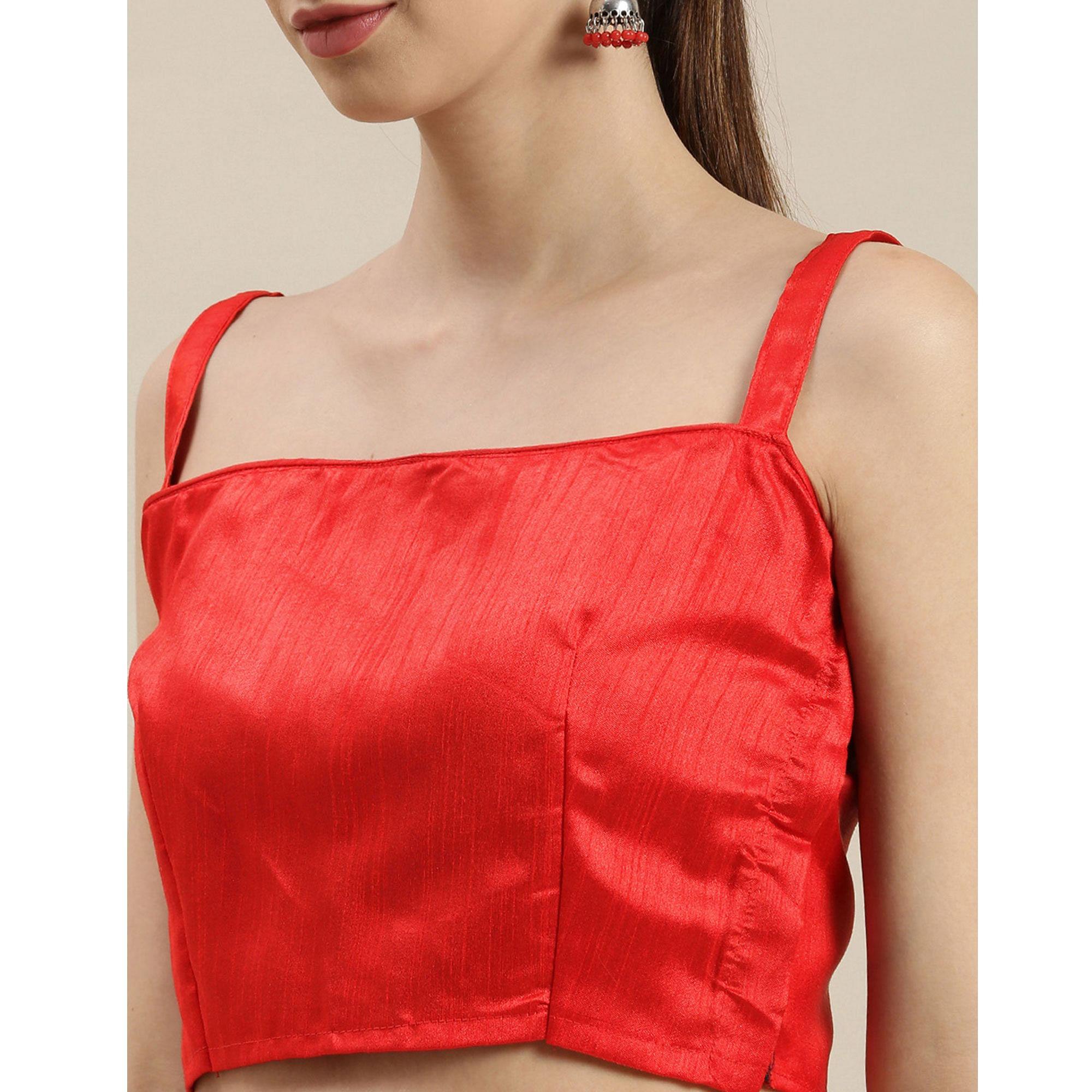 White Partywear Printed Organza Saree - Peachmode
