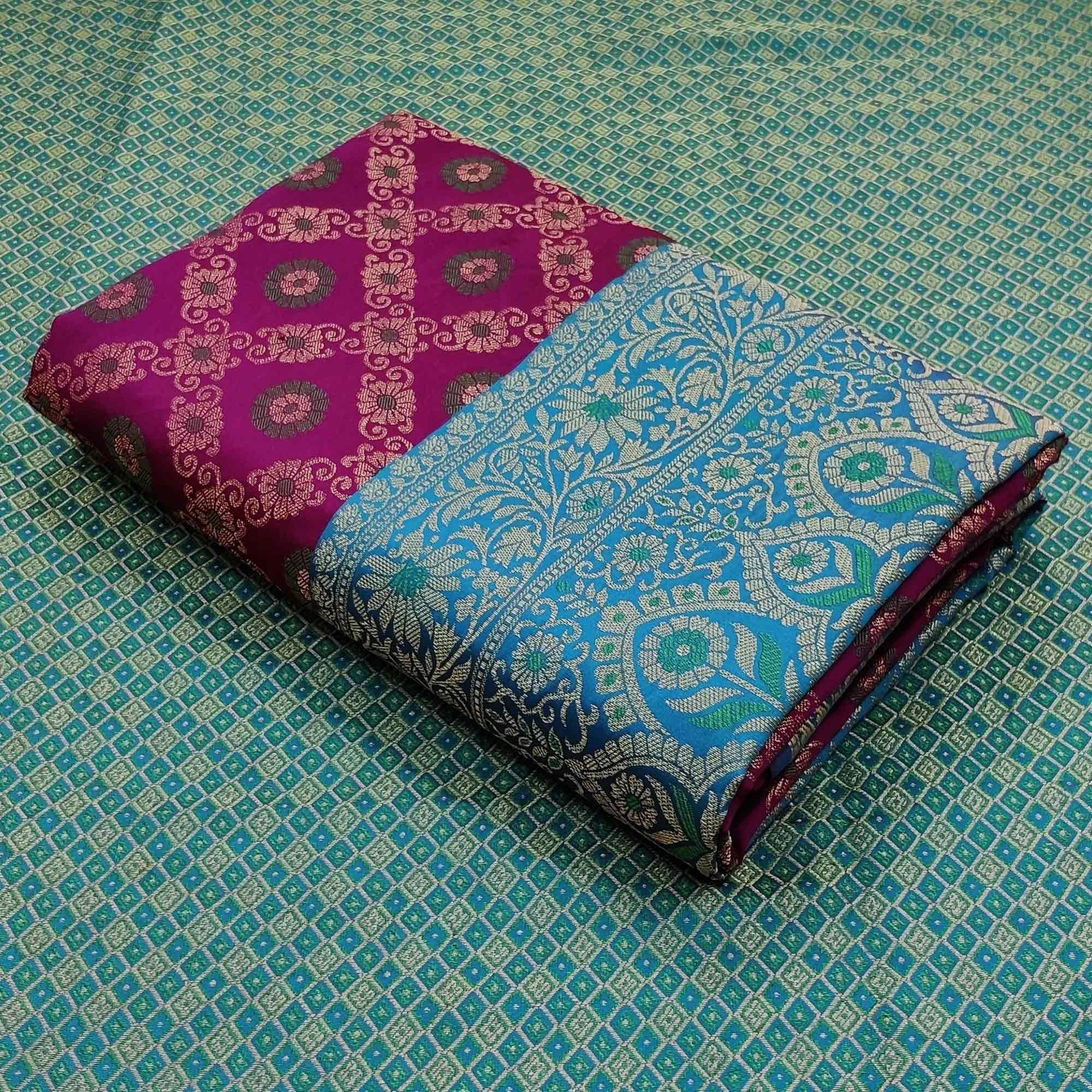 Wine Festive Wear Woven Silk Saree With Patola Rich Pallu - Peachmode