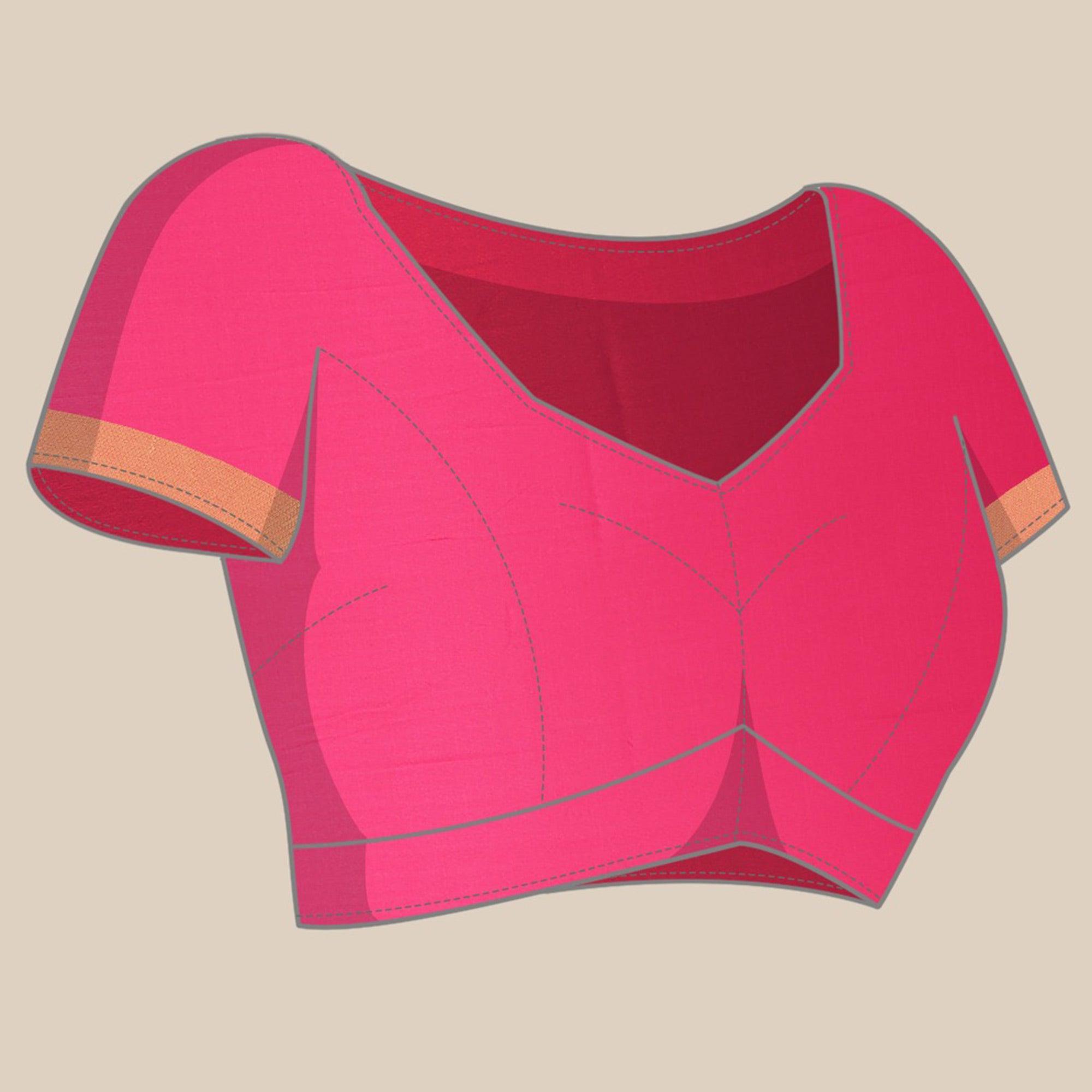 Women's Pink Festive Wear Woven Kanjivaram Silk Saree With Unstitched Blouse - Peachmode