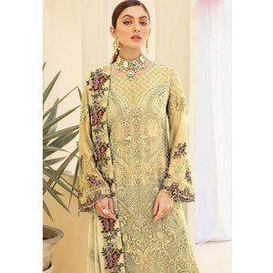 Yellow Embroidered Georgette Pakistani Suit - Peachmode