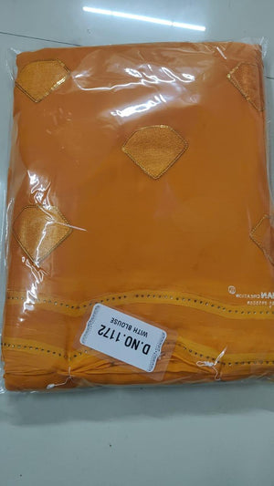 Yellow Embroidered With Embellished Georgette Saree - Peachmode