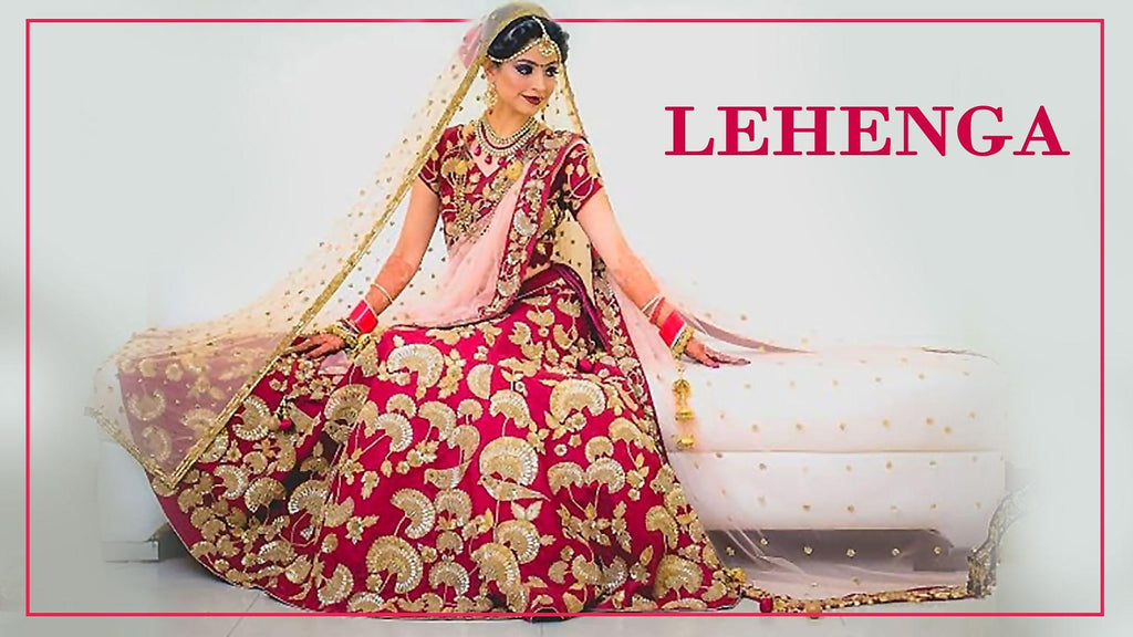 Red Wedding Wear Embroidered Velvet Lehenga Choli