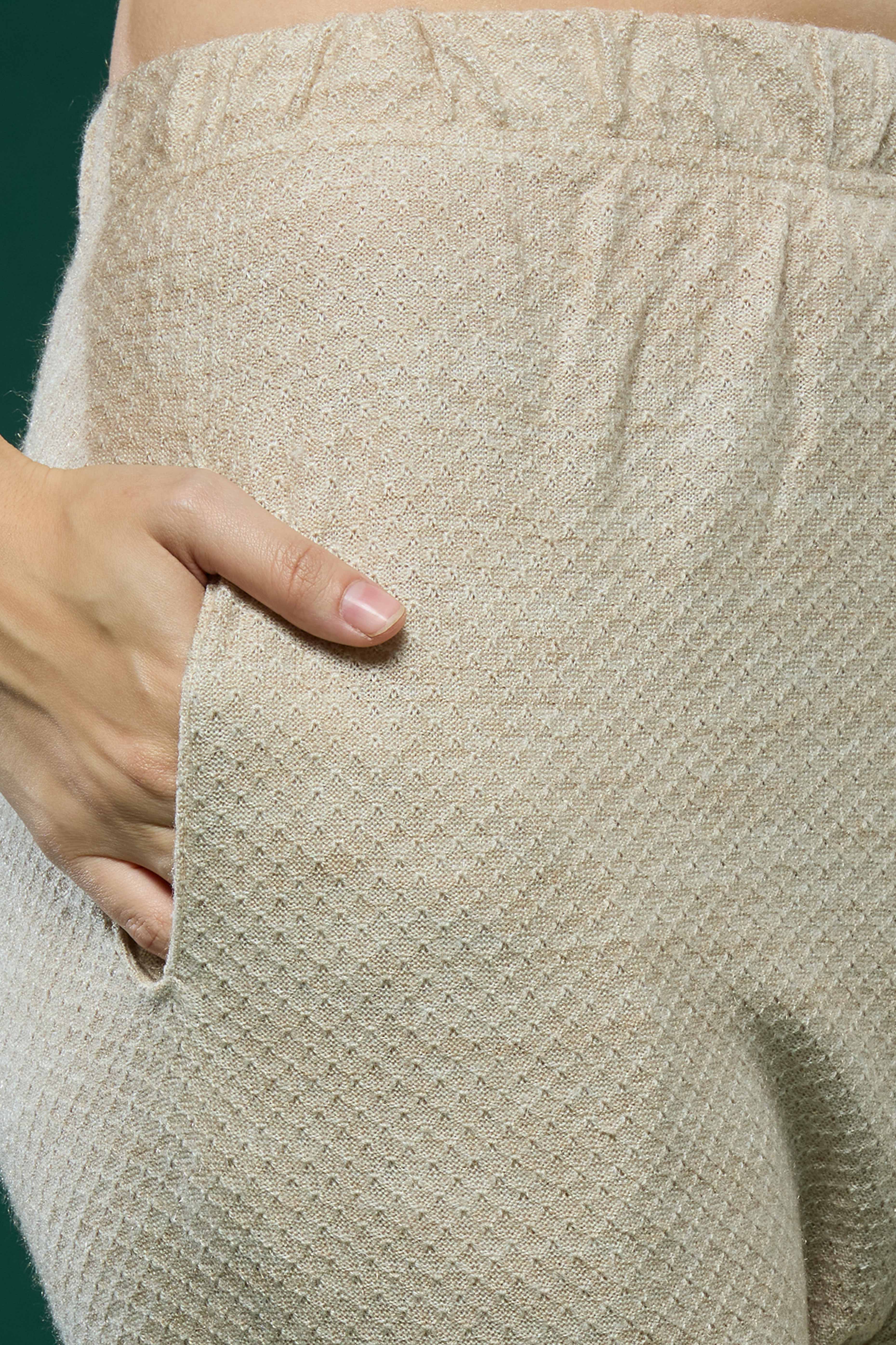 Beige Woven Woolen Straight Salwar Suit