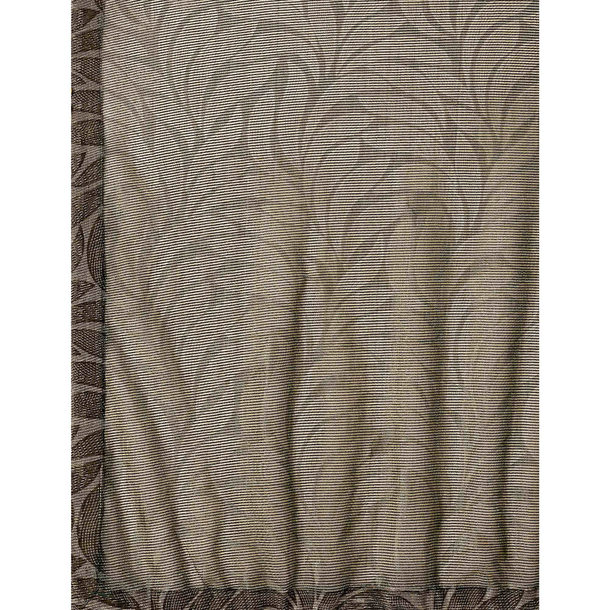 Mehendi Green Floral Printed Rayon Saree