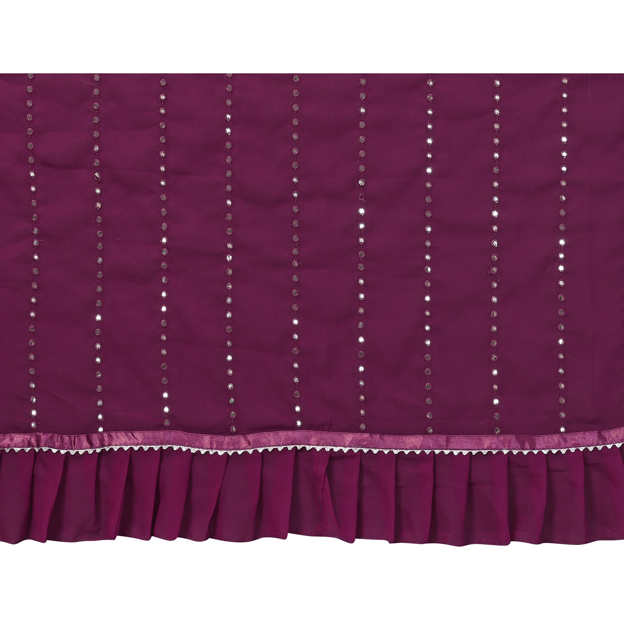 Purple Embroidered Georgette Ruffle Saree