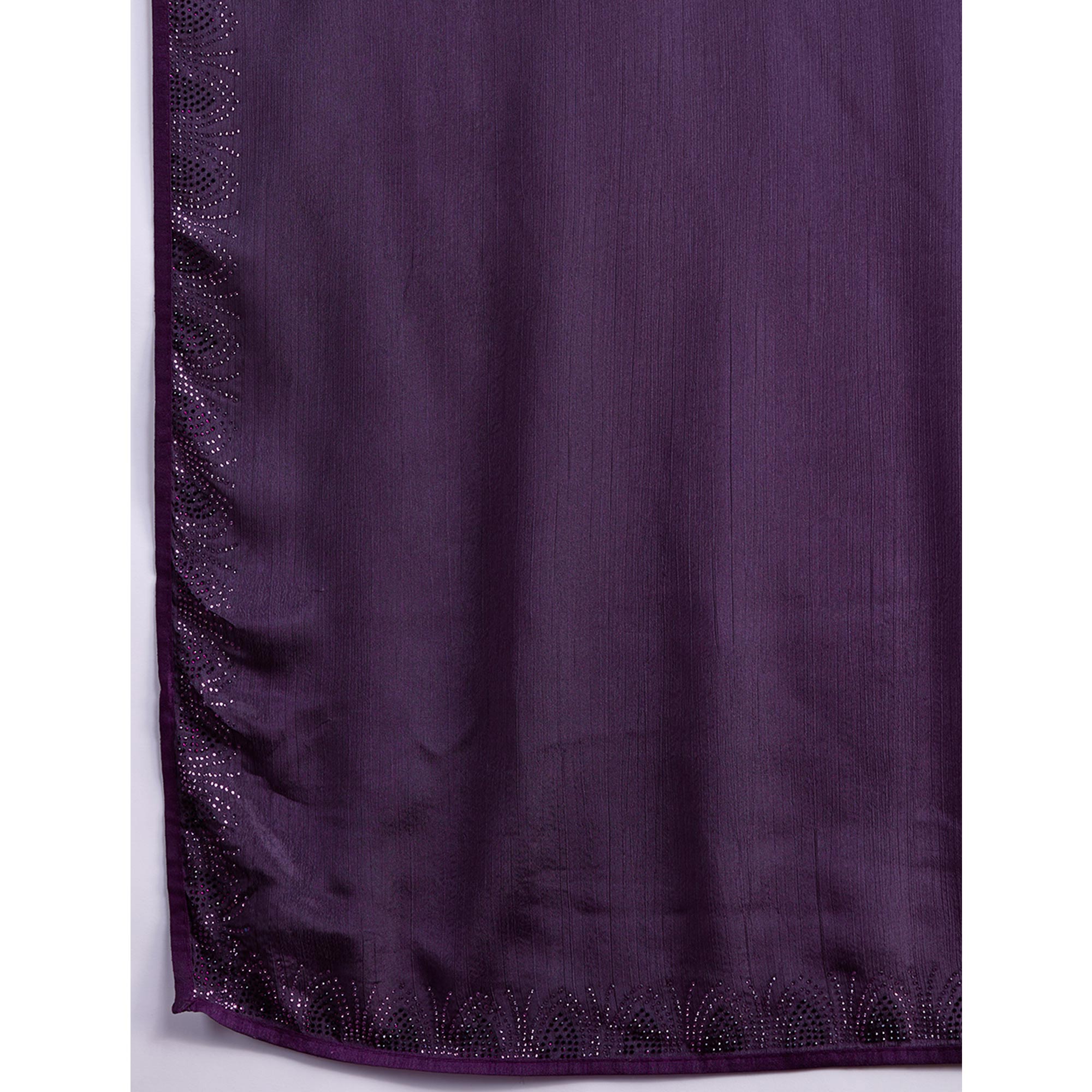 Purple Swarovski Border Work Chinon Ombre Saree