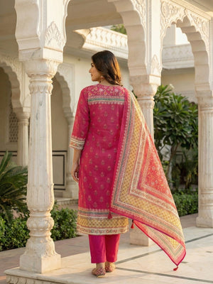 Soft and Breathable Pink Muslin Printed Salwar Suit Set for Summer Comfortable - Image 2