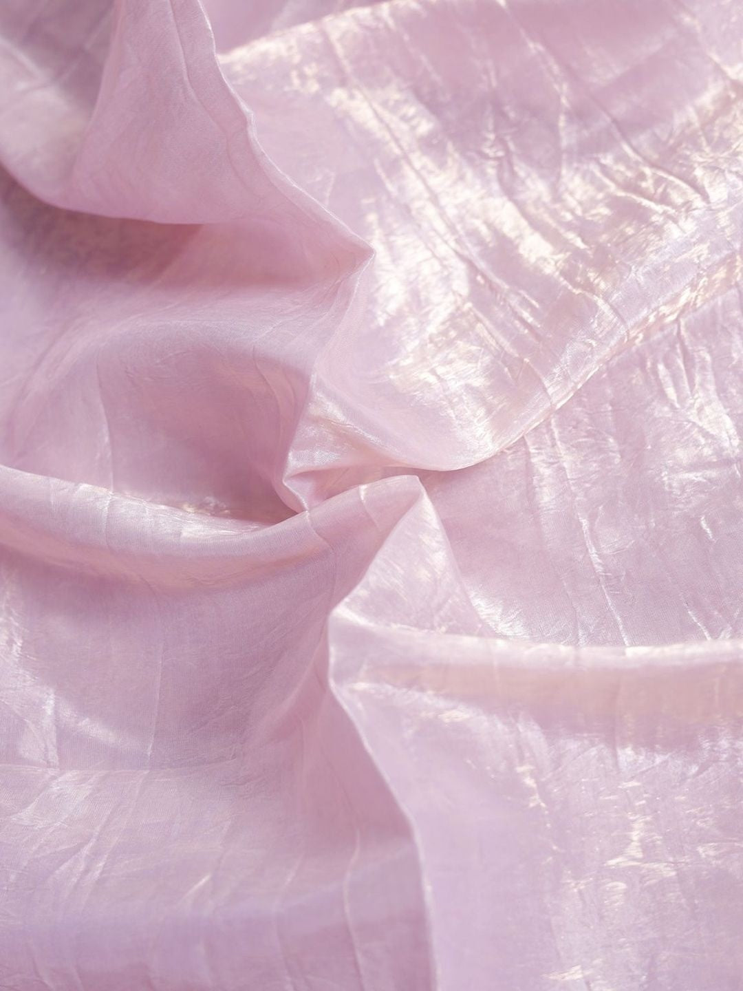 Blush Pink Solid Chiffon Saree Perfect for Parties & Festive Occasions - Image 4