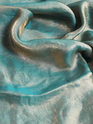 Teal Green Solid Chiffon Saree Perfect for Parties & Festive Occasions - Image 2