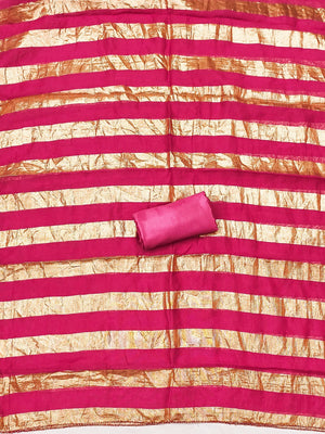Pink Shimmer Suit Material with Elegant Embroidered Work - Image 2