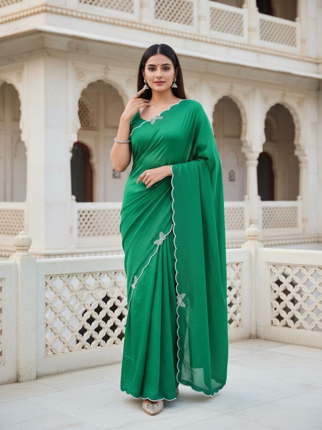 Blue Kalamkari Mythological Print Viscose Saree with Pink Zari Woven Border Elegance - Image 3