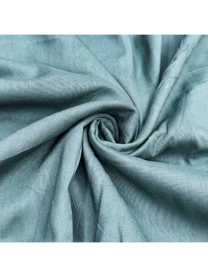 Blue Cotton Silk Dress Material with Peacock Print & Lace Detail - Image 2