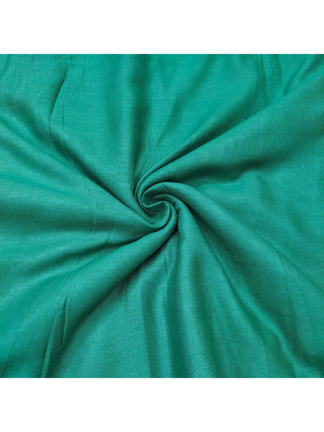Rama Green Linen Dress Material with Printed Design and Lace Detail - Image 2