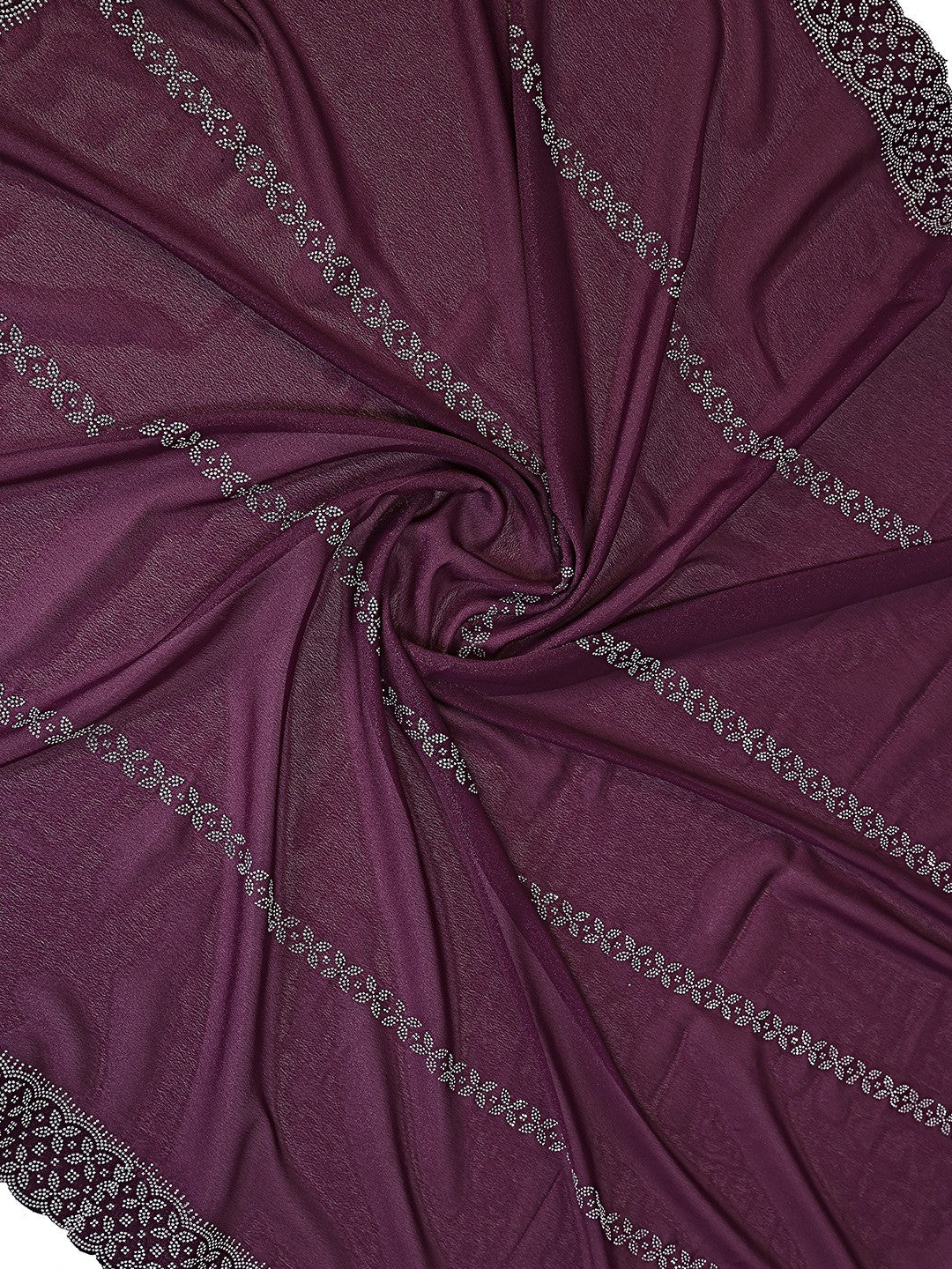 Timeless Wine Star Georgette Saree With Sparkling Swarovski Embellishment Work - Image 2