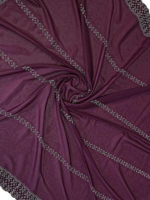 Timeless Wine Star Georgette Saree With Sparkling Swarovski Embellishment Work - Image 2