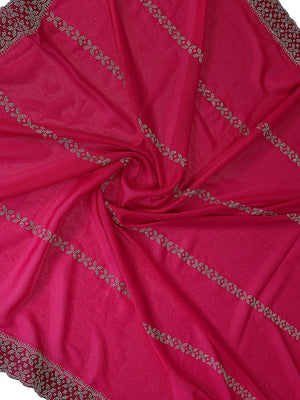 Timeless Rani Pink Star Georgette Saree With Sparkling Swarovski Embellishment Work - Image 2