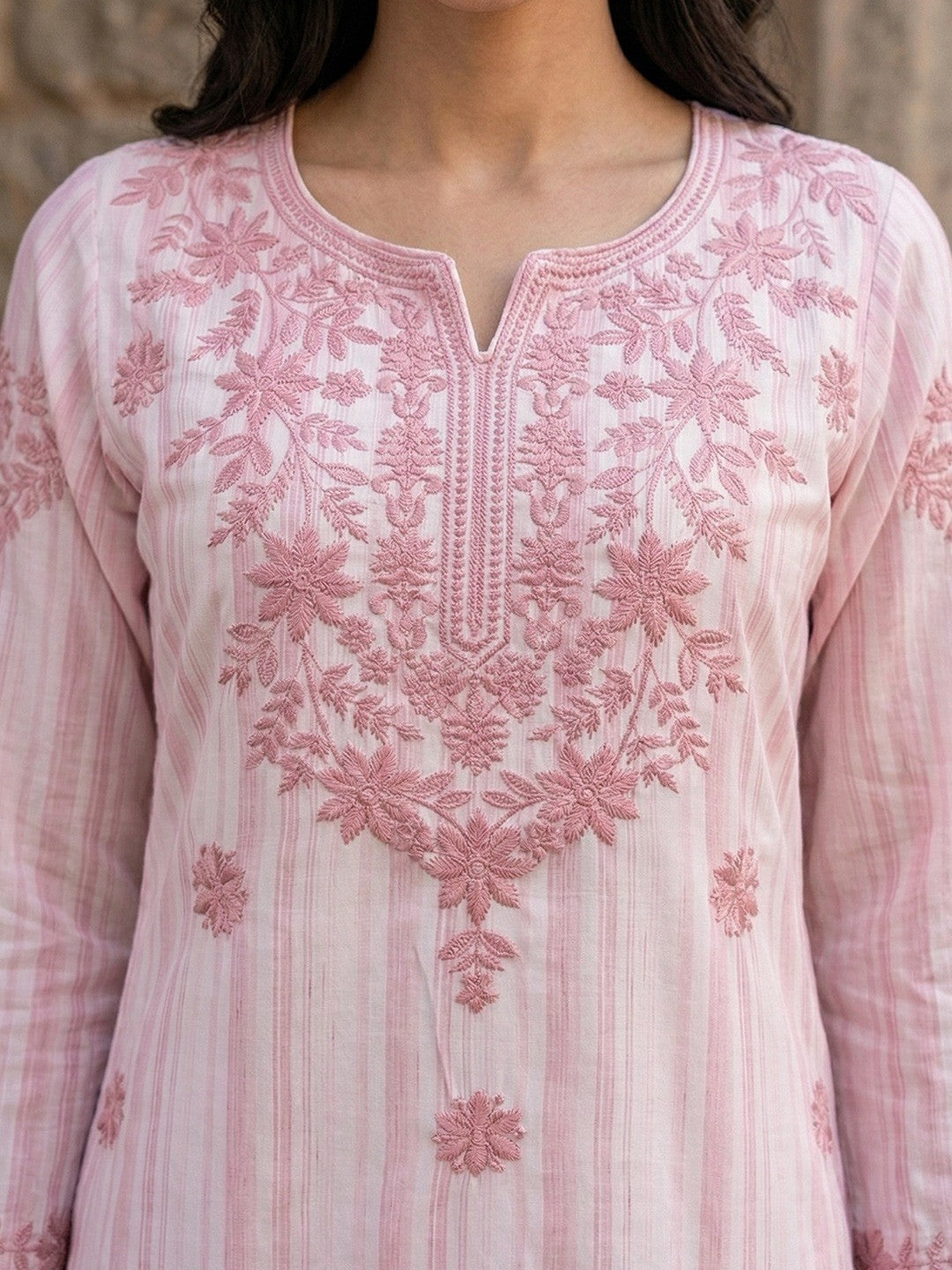 Elegant Pink Rayon Kurti with Delicate Embroidery - Image 2