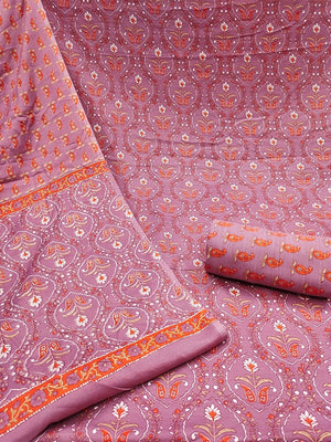 Exclusive Mauve Floral Printed Rayon Dress Material With Delicate Design Finish - Image 2