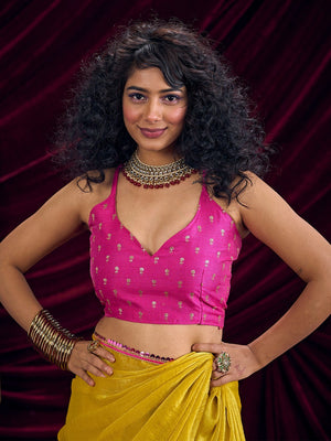 Classic Yellow Solid Art Silk Saree Featuring Sequins Embroidery & Gota Patti Lace Border - Image 2