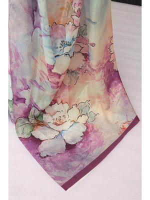 Stunning Offwhite Floral Pattern Chinon Saree With Rich Designer Work - Image 2