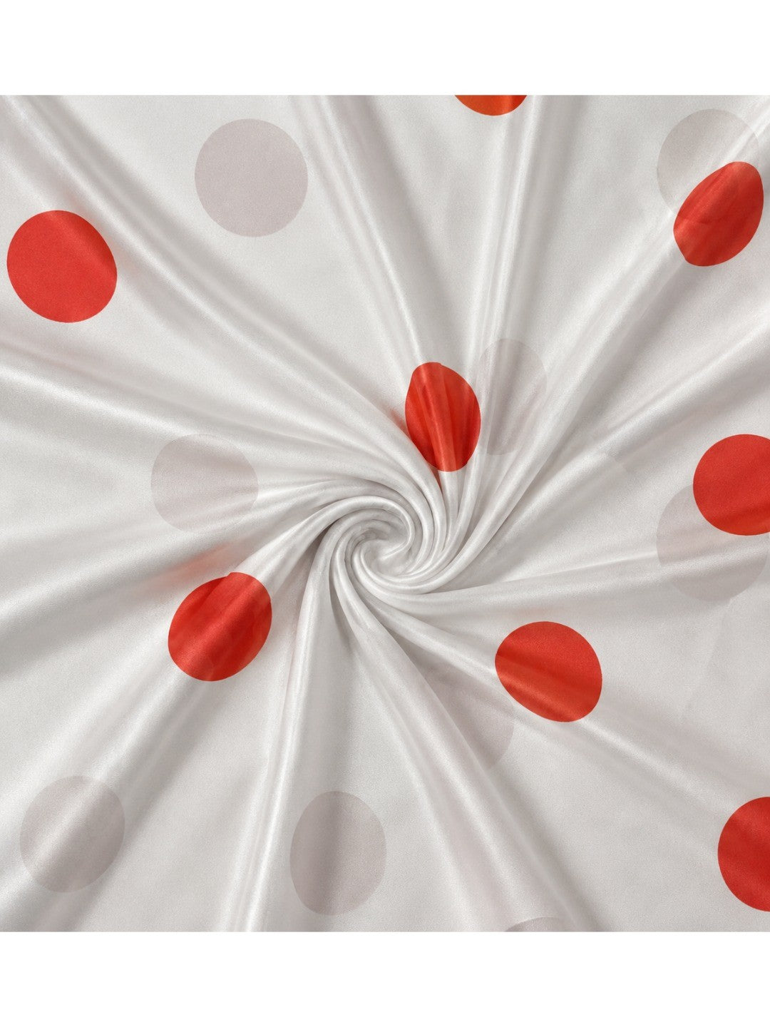 Fashionable Red & White Polka Dot Printed Party Wear Crepe Silk Saree  - Image 3