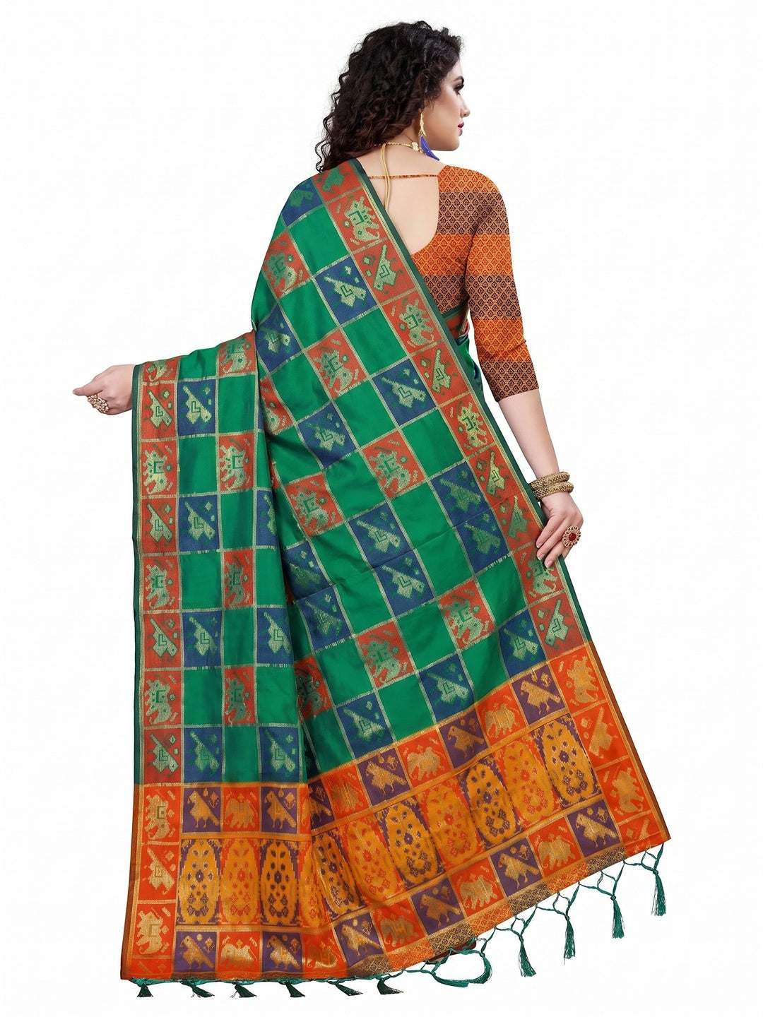 Exotic Green Colored Festive Wear Woven Silk Saree - Image 2