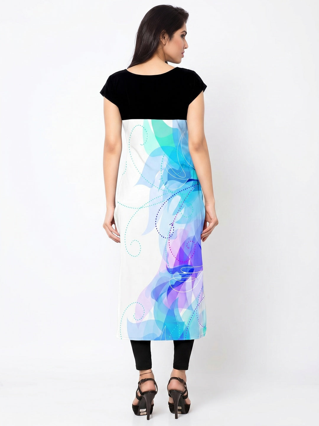 Amazing White Colored Casual Printed Crepe Kurti - Image 2