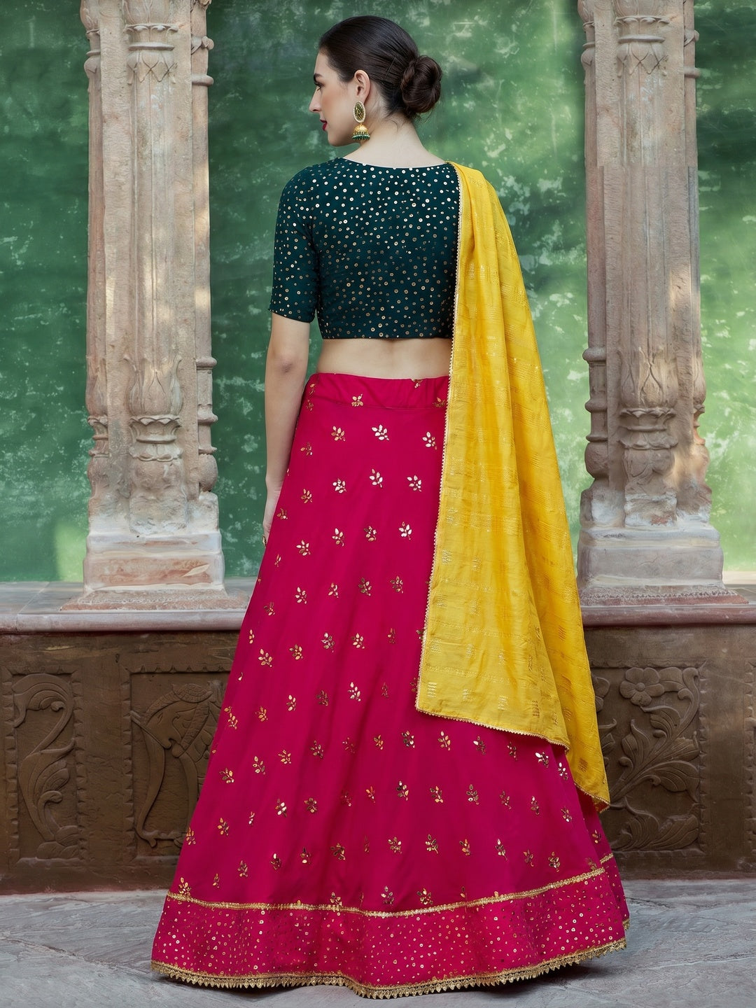 Capricious Raani Coloured Festive Wear Fancy Sequins Work Georgette Lehenga Choli - Image 1