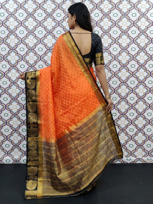 Unique Peach Coloured Festive Wear Woven Art Silk Saree - Image 2