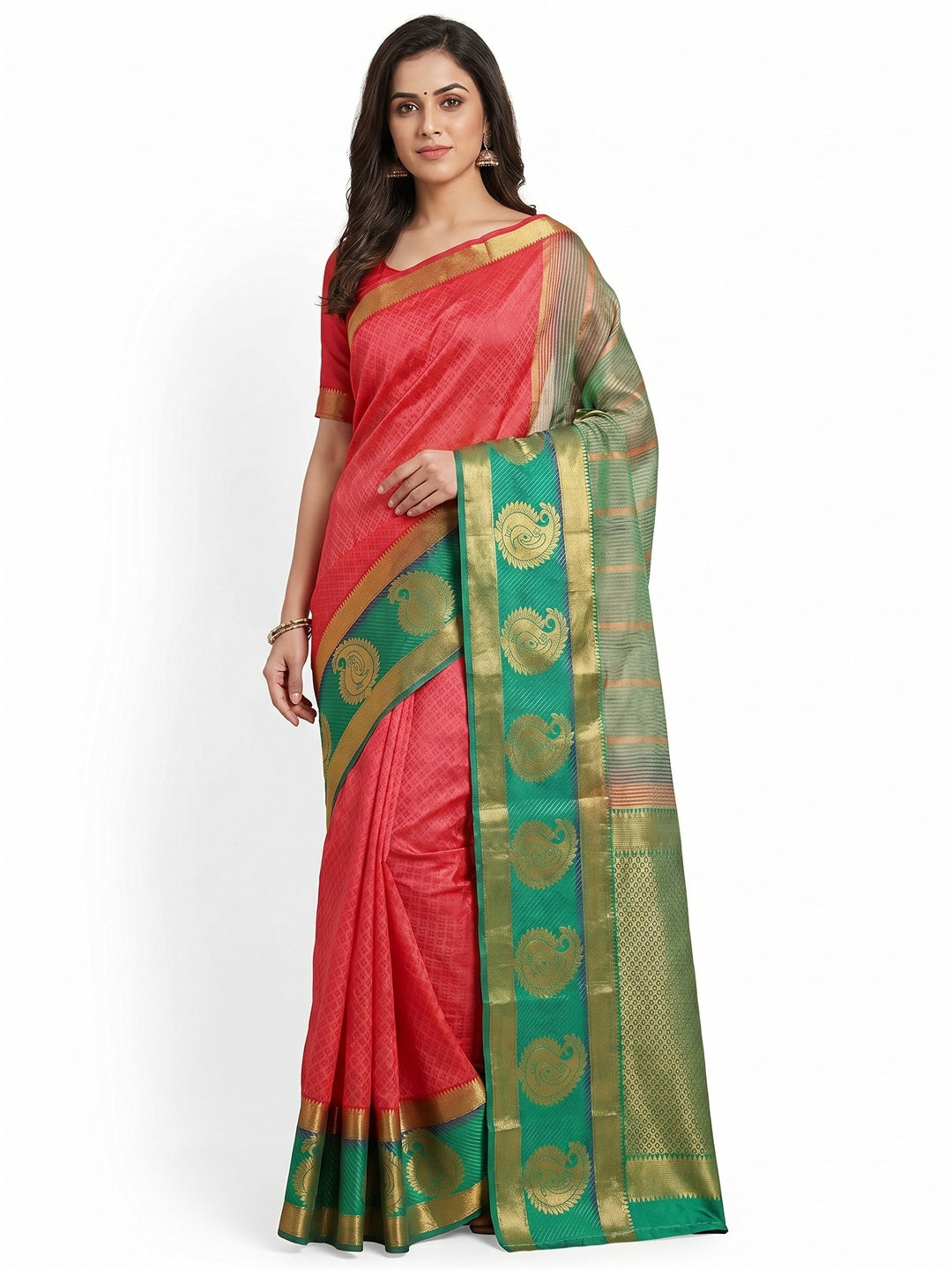 Red Festive Wear Woven Art Silk  Saree - Image 1