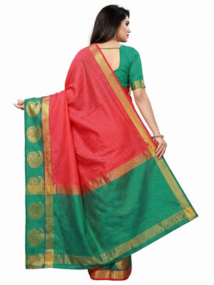 Red Festive Wear Woven Art Silk  Saree - Image 2