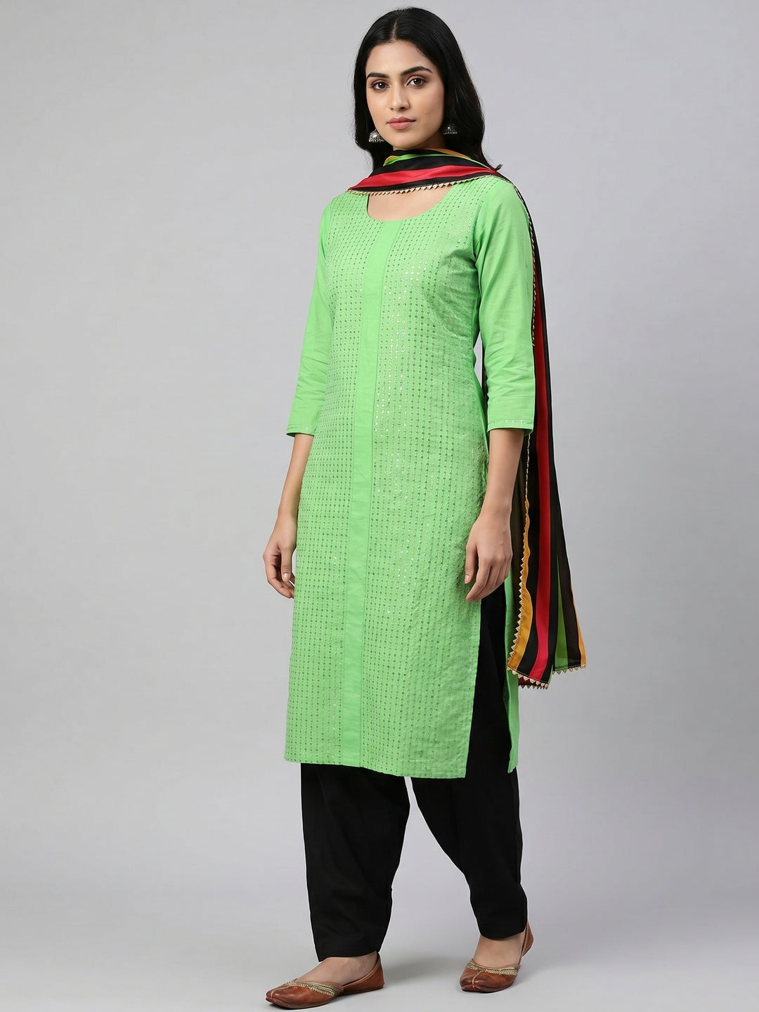 Liril Festive Wear Embellished Cotton Dress Material - Image 1