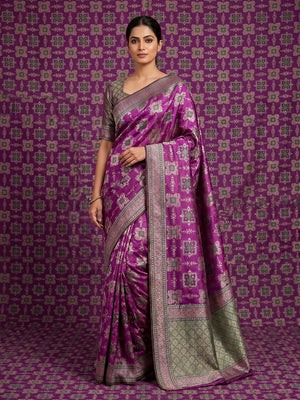 Purple Festive Wear Woven Patola Silk Saree - Image 1
