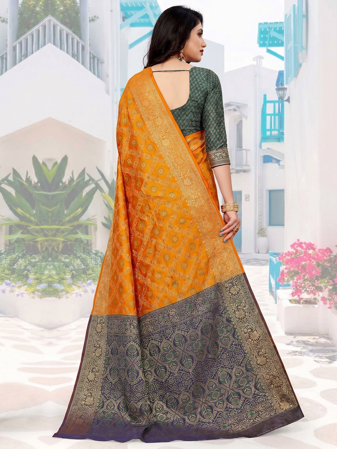 Yellow Festive Wear Woven Silk Saree With Patola Rich Pallu - Image 1