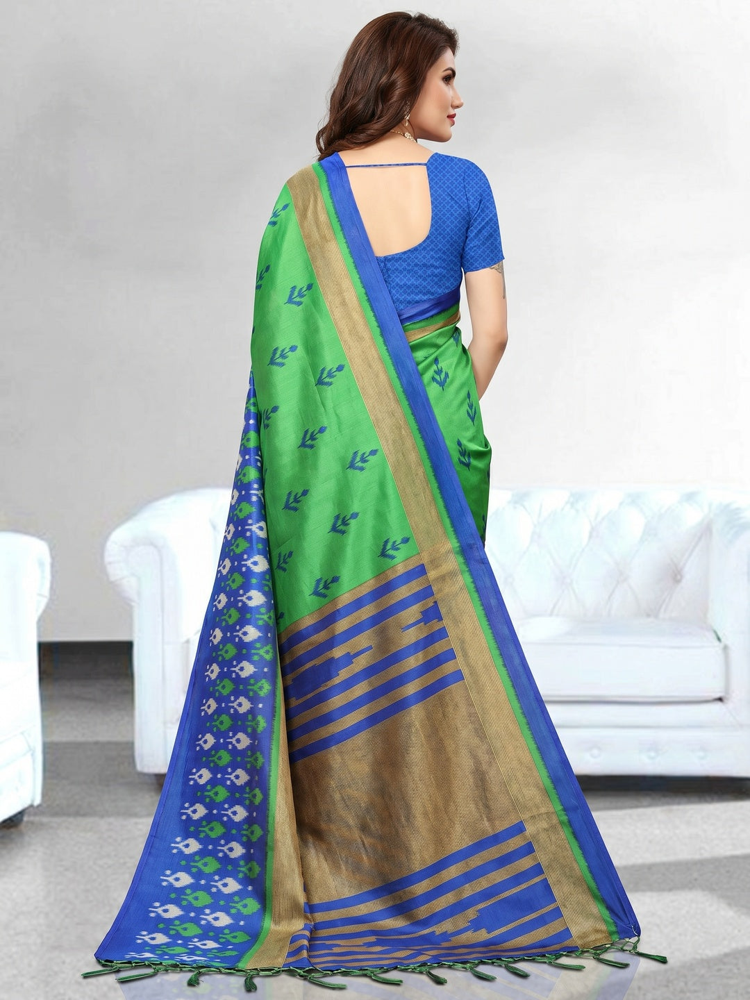 Refreshing Green Colored Festive Wear Art Silk Saree - Image 2