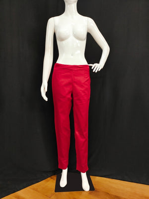 Red Solid Pure Cotton Pant - Image 1