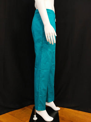 Blue Solid Pure Cotton Pant - Image 1