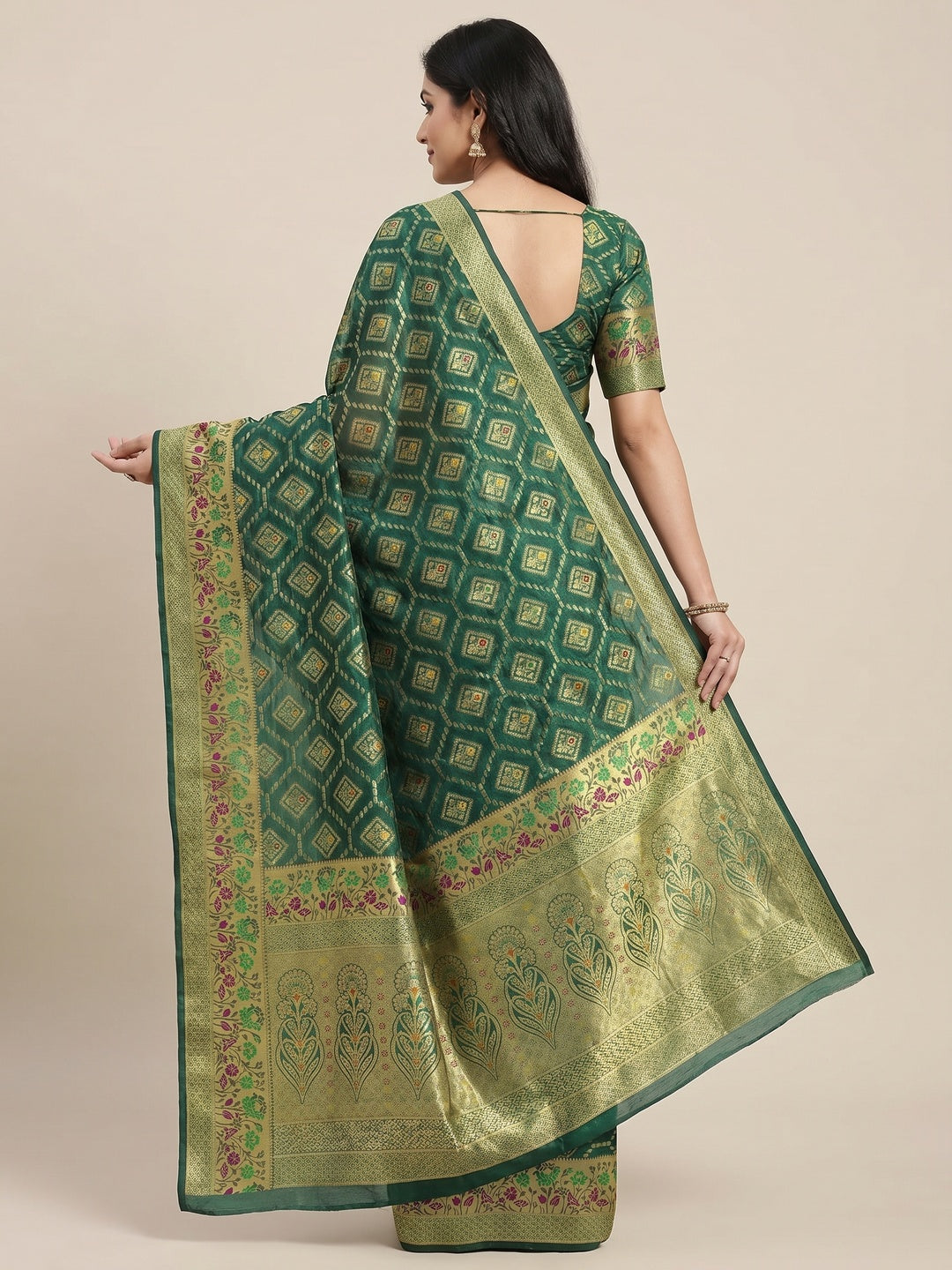 Morpich Woven Organza Saree - Image 2