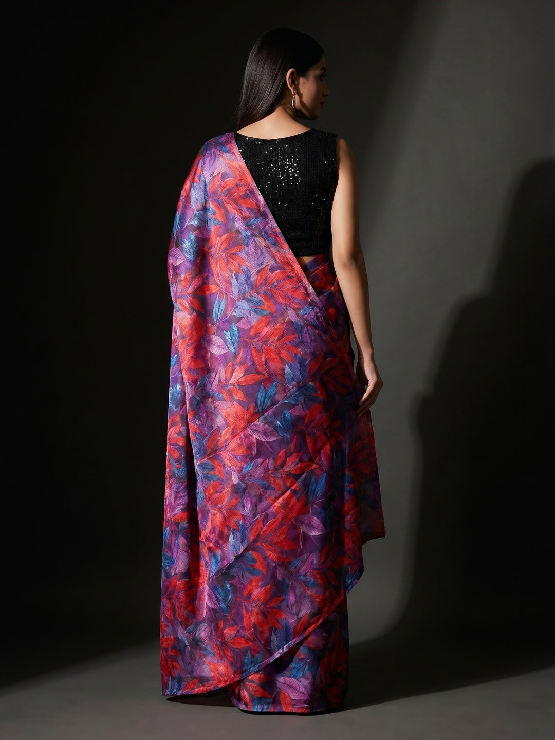 Multicolored Printed Art Silk Saree - Image 2