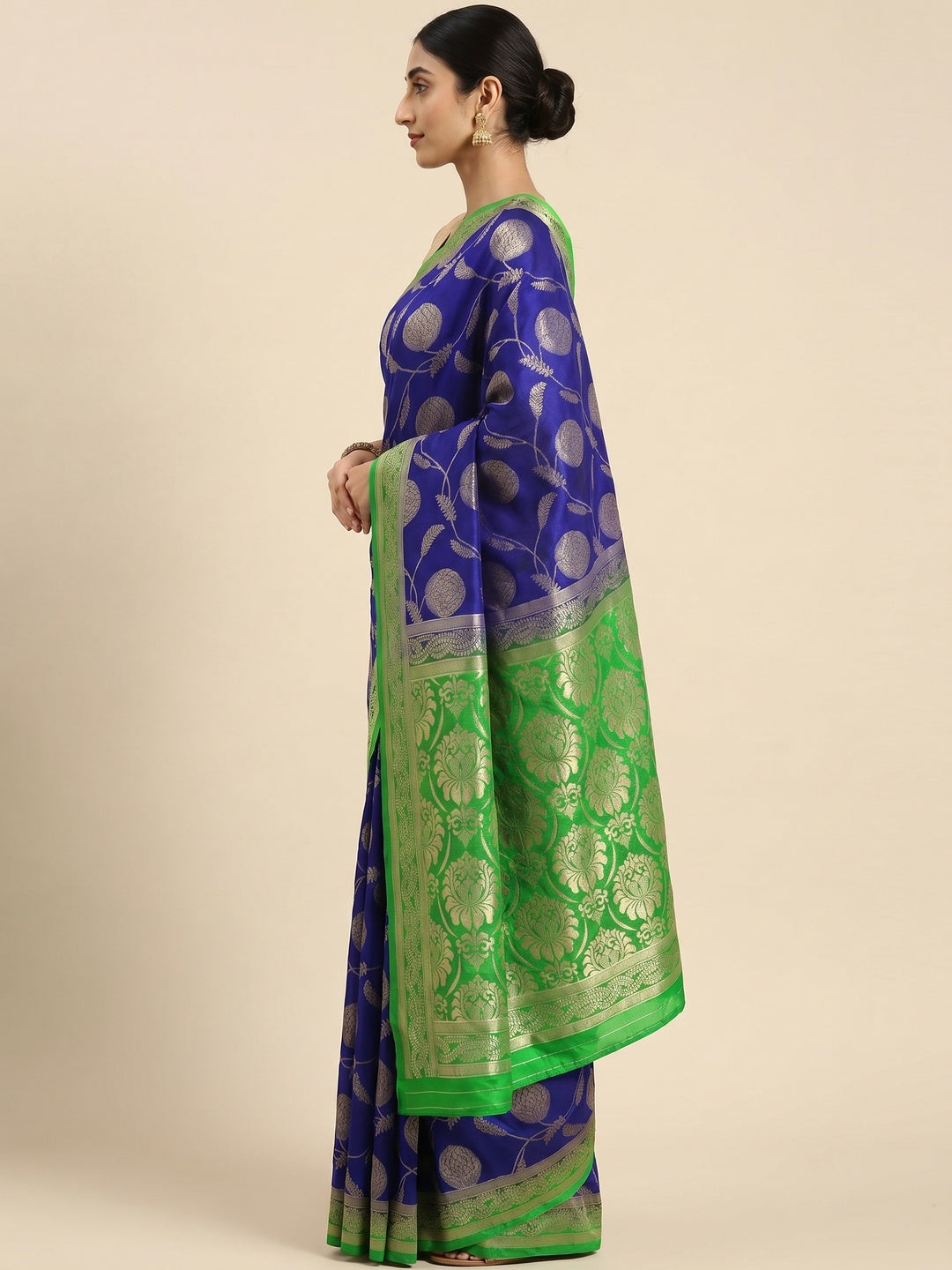 Blue Woven Kanjivaram Silk Saree - Image 2