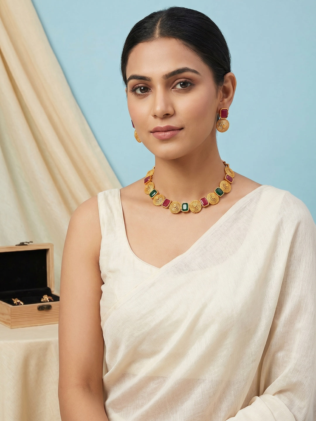 Gold Plated Alloy Choker Set - Image 1