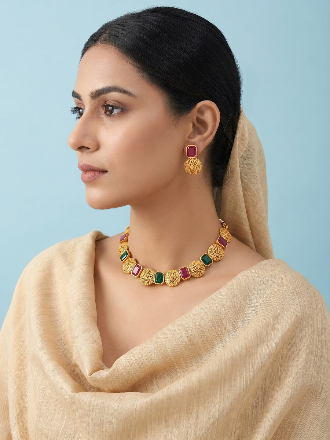 Gold Plated Alloy Choker Set - Image 3