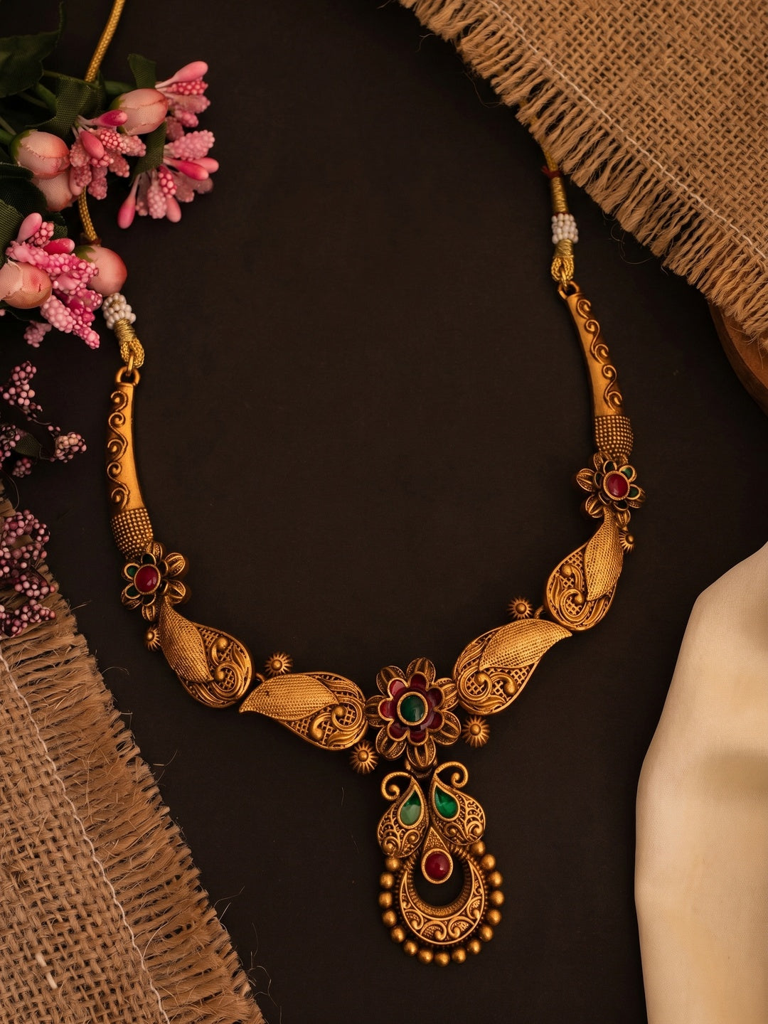 Gold Plated Alloy Necklace Set - Image 1
