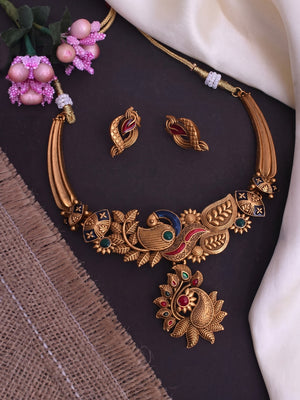 Gold Plated Alloy Necklace Set - Image 1