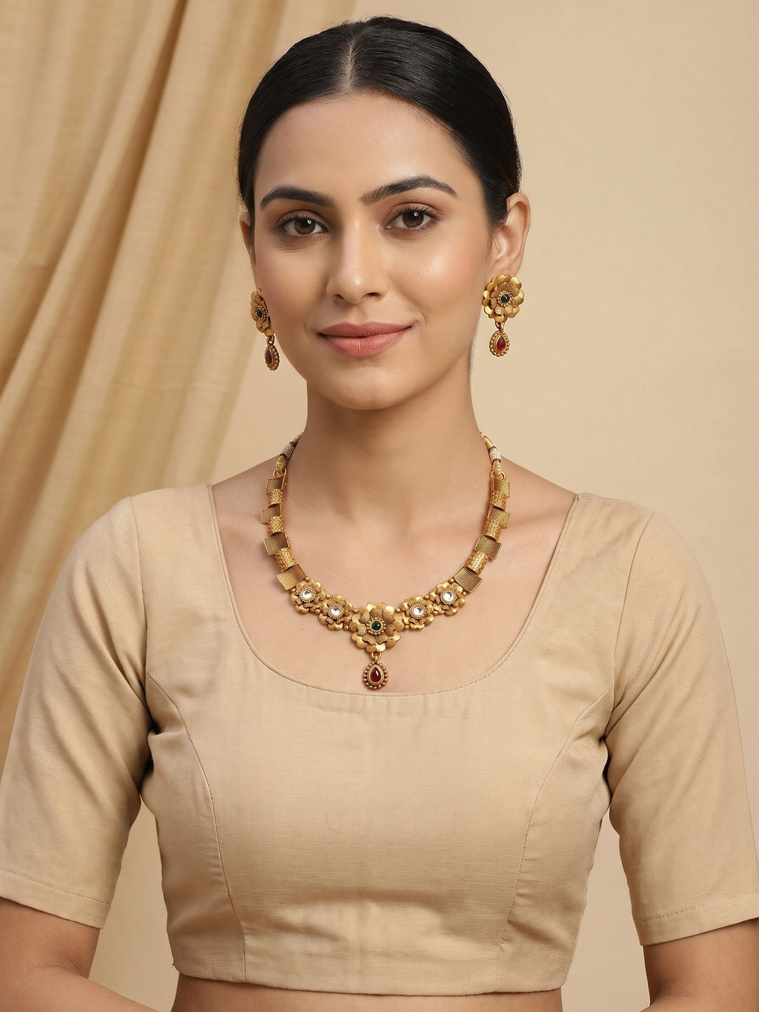 Gold Plated Alloy Necklace Set - Image 1