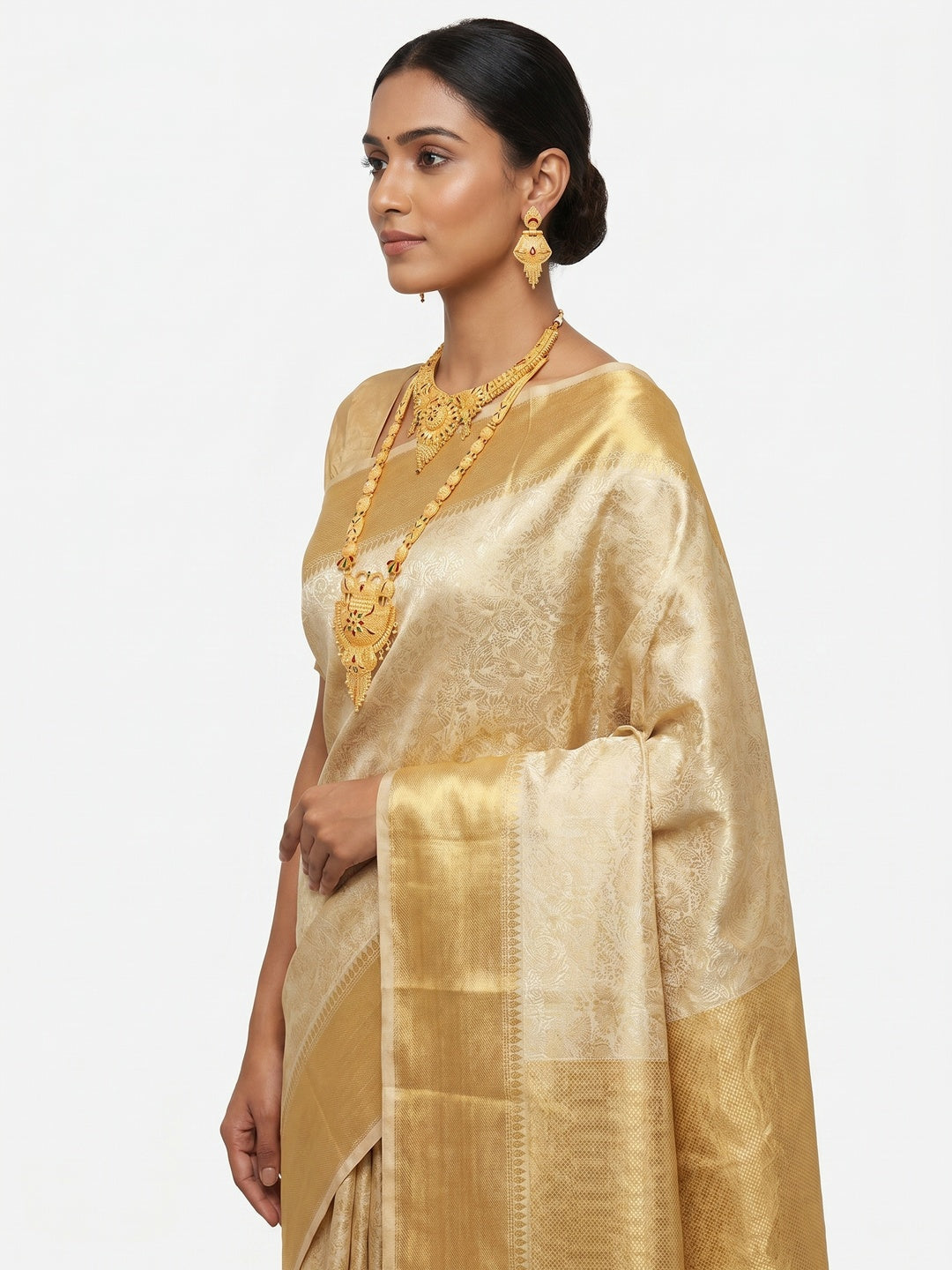 Gold Plated Short and Long Alloy Jewellery Combo Set - Image 2